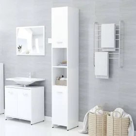 White plywood bathroom cabinet 30x30x183.5 cm by vidaXL, Bathroom furniture - Ref: Foro24-802597, Price: 74,56 €, Discount: %