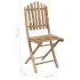 5-piece folding outdoor dining set with bamboo cushions by , Garden sets - Ref: Foro24-3063971, Price: 274,39 €, Discount: %