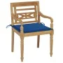 Batavia-Stühle, 2 Einheiten, massives Teakholz mit königsblauen Kissen von , Gartenstühle - Ref: Foro24-3062137, Preis: 249,0...
