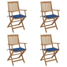 4 Stück klappbare Gartenstühle und Kissen aus massivem Akazienholz von , Gartenstühle - Ref: Foro24-3064627, Preis: 211,08 €,...
