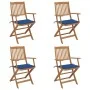 4 pcs folding garden chairs and solid acacia wood cushions by , Garden chairs - Ref: Foro24-3064627, Price: 211,06 €, Discoun...