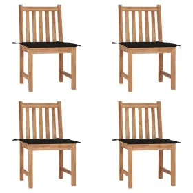 Garden chairs 4 units solid teak wood with cushions by , Garden chairs - Ref: Foro24-3073095, Price: 451,71 €, Discount: %