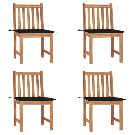 Gartenstühle 4 Einheiten aus massivem Teakholz mit Kissen von , Gartenstühle - Ref: Foro24-3073095, Preis: 465,60 €, Rabatt: %