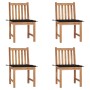 Gartenstühle 4 Einheiten aus massivem Teakholz mit Kissen von , Gartenstühle - Ref: Foro24-3073095, Preis: 465,60 €, Rabatt: %