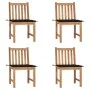 Sillas de jardín 4 unidades madera maciza de teca con cojines de , Sillas de jardín - Ref: Foro24-3073095, Precio: 452,25 €, ...