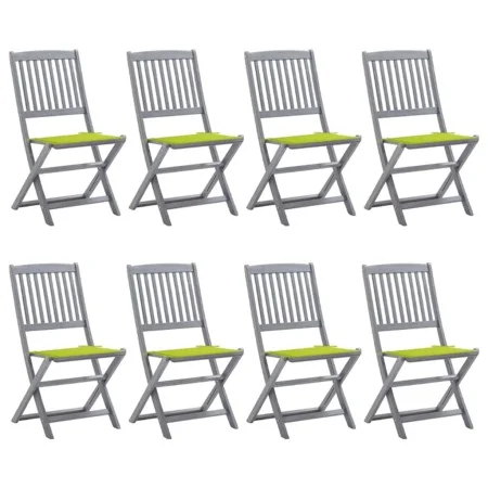 8 Stück klappbare Gartenstühle und Kissen aus massivem Akazienholz von , Gartenstühle - Ref: Foro24-3078301, Preis: 416,25 €,...