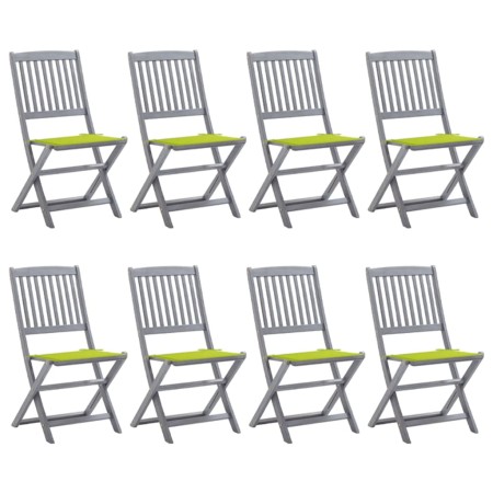 8 Stück klappbare Gartenstühle und Kissen aus massivem Akazienholz von , Gartenstühle - Ref: Foro24-3078301, Preis: 422,01 €,...