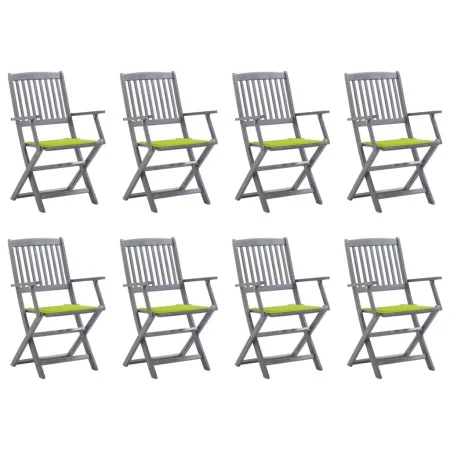 8 Stück klappbare Gartenstühle und Kissen aus massivem Akazienholz von , Gartenstühle - Ref: Foro24-3078273, Preis: 378,10 €,...
