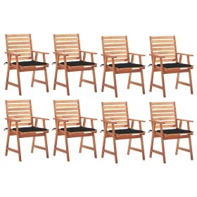 Garden dining chairs and cushions 8 units solid acacia wood by , Garden chairs - Ref: Foro24-3078381, Price: 554,40 €, Discou...
