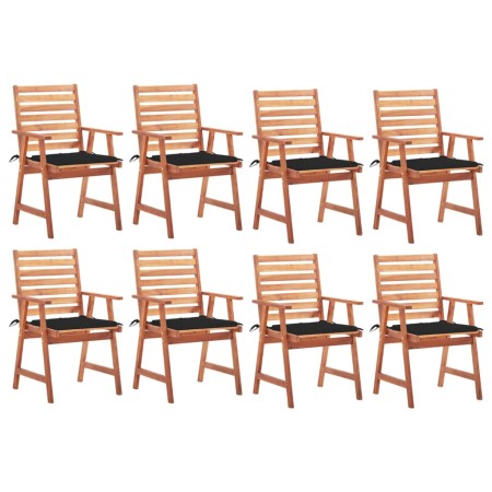 Garden dining chairs and cushions 8 units solid acacia wood by , Garden chairs - Ref: Foro24-3078381, Price: 587,10 €, Discou...