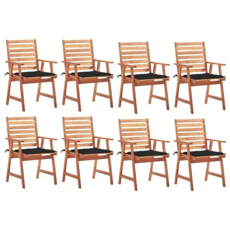 Garten-Esszimmerstühle und Kissen 8 Einheiten aus massivem Akazienholz von , Gartenstühle - Ref: Foro24-3078381, Preis: 554,4...