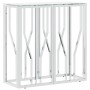 Silberner Konsolentisch aus Edelstahl und Glas, 70 x 30 x 70 cm von , Seitentische - Ref: Foro24-350035, Preis: 177,66 €, Rab...