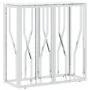 Silver stainless steel and glass console table 70x30x70 cm by , Side tables - Ref: Foro24-350035, Price: 174,70 €, Discount: %