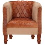 Sillón de cuero auténtico y madera maciza de mango marrón by , Armchairs - Ref: Foro24-320603, Price: 220,66 €, Discount: %
