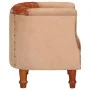 Sillón de cuero auténtico y madera maciza de mango marrón by , Armchairs - Ref: Foro24-320603, Price: 216,21 €, Discount: %