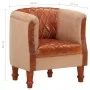 Sillón de cuero auténtico y madera maciza de mango marrón by , Armchairs - Ref: Foro24-320603, Price: 216,21 €, Discount: %