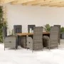Set comedor jardín 7 pzas y cojines ratán sintético gris by , Garden sets - Ref: Foro24-3213522, Price: 1,00 €, Discount: %