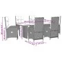 Set comedor jardín 7 pzas y cojines ratán sintético gris by , Garden sets - Ref: Foro24-3213522, Price: 1,00 €, Discount: %