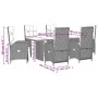 Set de comedor de jardín 7 pzas y cojines ratán sintético negro de , Conjuntos de jardín - Ref: Foro24-3213520, Precio: 1,00 ...