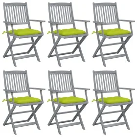 Klappbare Gartenstühle, 6 Stück, Kissen aus massivem Akazienholz von , Gartenstühle - Ref: Foro24-3065433, Preis: 291,49 €, R...
