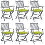 Klappbare Gartenstühle, 6 Stück, Kissen aus massivem Akazienholz von , Gartenstühle - Ref: Foro24-3065433, Preis: 299,68 €, R...
