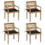 Batavia Stühle 4 Einheiten aus massivem Teakholz mit Kissen von , Gartenstühle - Ref: Foro24-3073302, Preis: 505,68 €, Rabatt: %