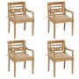 Batavia chairs 4 units solid teak wood with cushions by , Garden chairs - Ref: Foro24-3073298, Price: 505,88 €, Discount: %