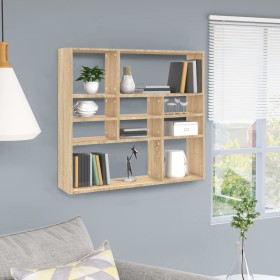 Wandregal aus eichenfarbenem Sperrholz, 90 x 16 x 78 cm von vidaXL, Regale und Regale - Ref: Foro24-802942, Preis: 45,81 €, R...