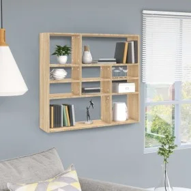 Wandregal aus eichenfarbenem Sperrholz, 90 x 16 x 78 cm von vidaXL, Regale und Regale - Ref: Foro24-802942, Preis: 44,90 €, R...