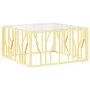 Golden stainless steel and glass coffee table 80x80x40 cm by , Coffee table - Ref: Foro24-350058, Price: 217,38 €, Discount: %