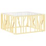 Goldener Couchtisch aus Edelstahl und Glas, 80x80x40 cm von , Couchtisch - Ref: Foro24-350058, Preis: 220,96 €, Rabatt: %