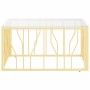 Goldener Couchtisch aus Edelstahl und Glas, 80x80x40 cm von , Couchtisch - Ref: Foro24-350058, Preis: 220,96 €, Rabatt: %