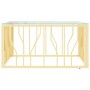 Goldener Couchtisch aus Edelstahl und Glas, 80x80x40 cm von , Couchtisch - Ref: Foro24-350058, Preis: 220,96 €, Rabatt: %