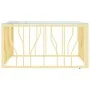 Goldener Couchtisch aus Edelstahl und Glas, 80x80x40 cm von , Couchtisch - Ref: Foro24-350058, Preis: 217,38 €, Rabatt: %