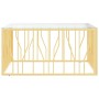 Mesa de centro acero inoxidable y vidrio 100x100x50 cm de , Mesas de centro - Ref: Foro24-350066, Precio: 262,21 €, Descuento: %