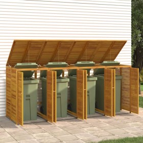 Shed for 4 acacia wood trash cans 280x89x117cm by , Waste container supports - Ref: Foro24-3155241, Price: 658,02 €, Discount: %