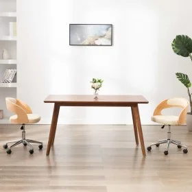 Drehbarer Bürostuhl aus gebogenem Holz, cremefarbenes Kunstleder von vidaXL, Bürostühle - Ref: Foro24-3054844, Preis: 133,93 ...