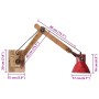 Lámpara de pared rojo desgastado 25 W E27 96x15x20 cm