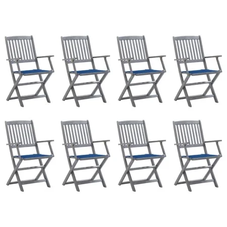 Sillas de jardín plegables 8 uds y cojines madera maciza acacia von , Gartenstühle - Ref: Foro24-3078272, Preis: 378,34 €, Ra...