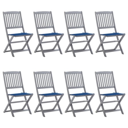 Sillas de jardín plegables 8 uds y cojines madera maciza acacia by , Garden chairs - Ref: Foro24-3078300, Price: 422,30 €, Di...