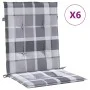Garden chair cushion low backrest 6 pcs gray plaid fabric by , Cushions for chairs and sofas - Ref: Foro24-314157, Price: 74,...