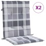 Garden chair cushion low backrest 2 pcs gray plaid fabric by , Cushions for chairs and sofas - Ref: Foro24-314155, Price: 28,...