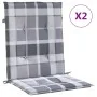 Garden chair cushion low backrest 2 pcs gray plaid fabric by , Cushions for chairs and sofas - Ref: Foro24-314155, Price: 34,...