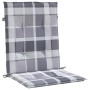 Garden chair cushion low backrest 2 pcs gray plaid fabric by , Cushions for chairs and sofas - Ref: Foro24-314155, Price: 28,...
