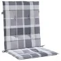 Garden chair cushion low backrest 2 pcs gray plaid fabric by , Cushions for chairs and sofas - Ref: Foro24-314155, Price: 34,...