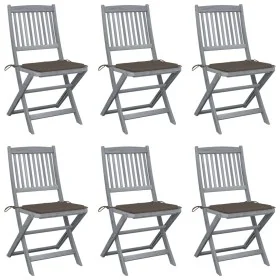 Sillas de jardín plegables 6 uds cojines madera maciza acacia de , Sillas de jardín - Ref: Foro24-3065442, Precio: 321,67 €, ...