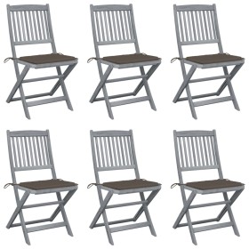 Sillas de jardín plegables 6 uds cojines madera maciza acacia de , Sillas de jardín - Ref: Foro24-3065442, Precio: 338,35 €, ...