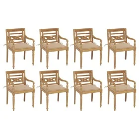 Batavia chairs 8 units solid teak wood with cushions by , Garden chairs - Ref: Foro24-3073352, Price: 1,00 €, Discount: %