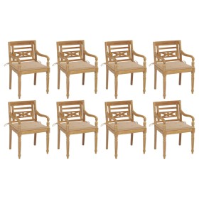 Batavia Stühle 8 Einheiten aus massivem Teakholz mit Kissen von , Gartenstühle - Ref: Foro24-3073352, Preis: 1,00 €, Rabatt: %