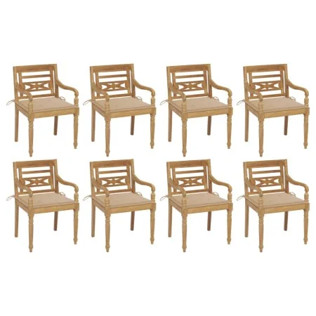 Batavia Stühle 8 Einheiten aus massivem Teakholz mit Kissen von , Gartenstühle - Ref: Foro24-3073352, Preis: 1,00 €, Rabatt: %
